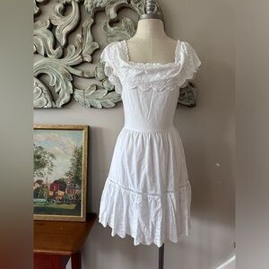 Blue Rain Cotton Eyelet Dress - Small